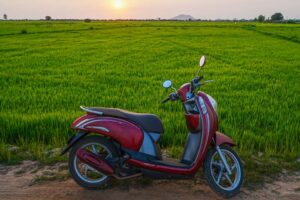 Chreav Concrete Road with Scooter