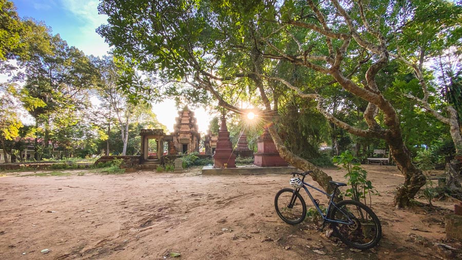 MTB at Preah Enkosei Temple